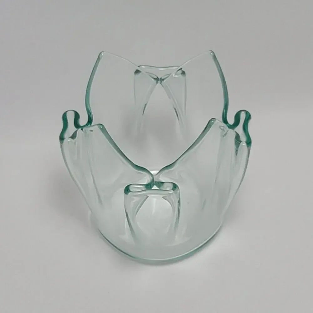 Plexiglass Handkerchief Vase Lucite Acrylic Mid Century Modern Glass Ruffled